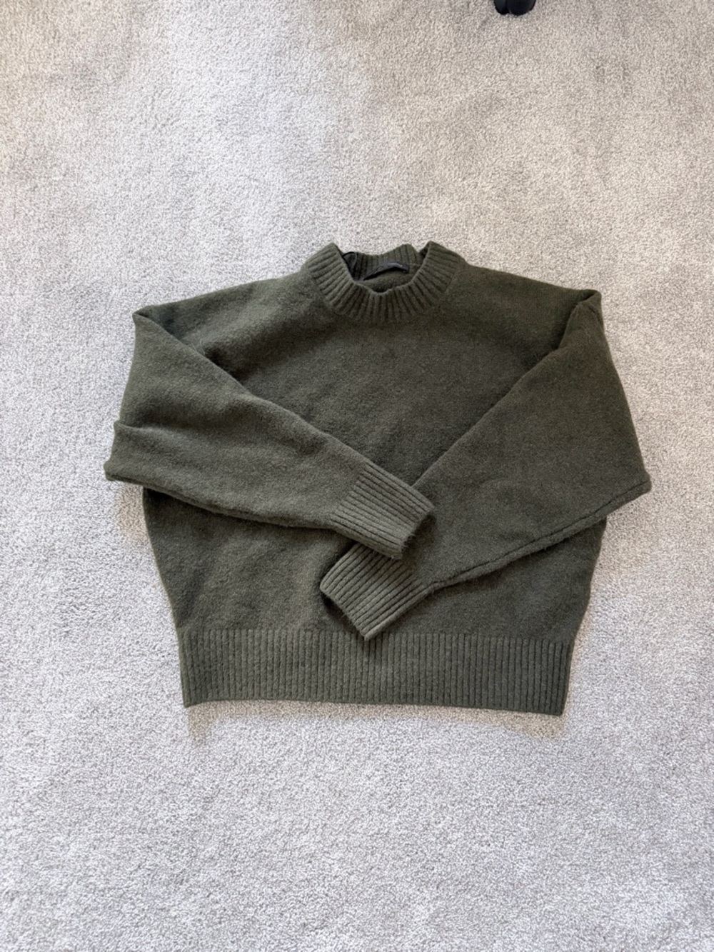 Zara Wool Women’s Olive Green Crewneck Sweater